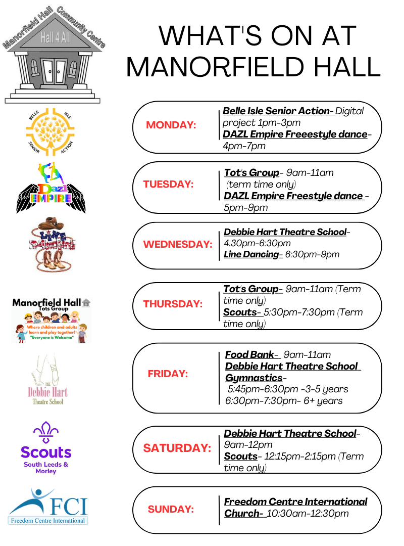 Timetable - Manorfield Hall Community Centre